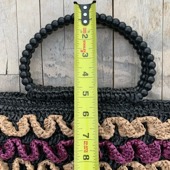 Boho Woven Vintage Recycled Plastic Bag - Picture 4 of 7